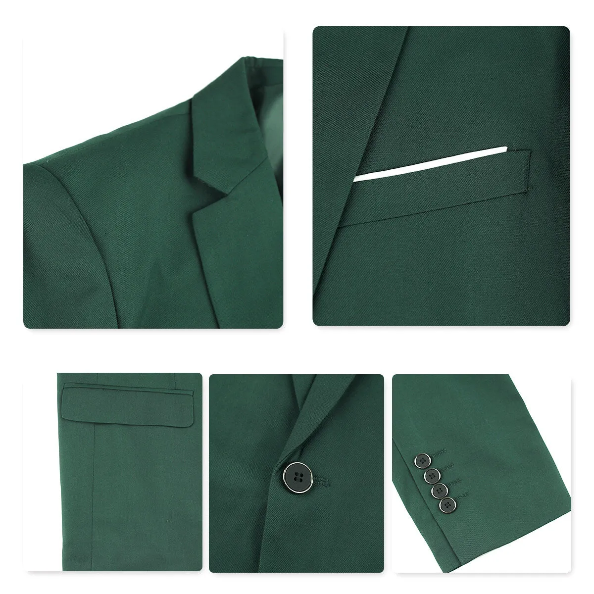 2-Piece Slim Fit Simple Designed Suit Green