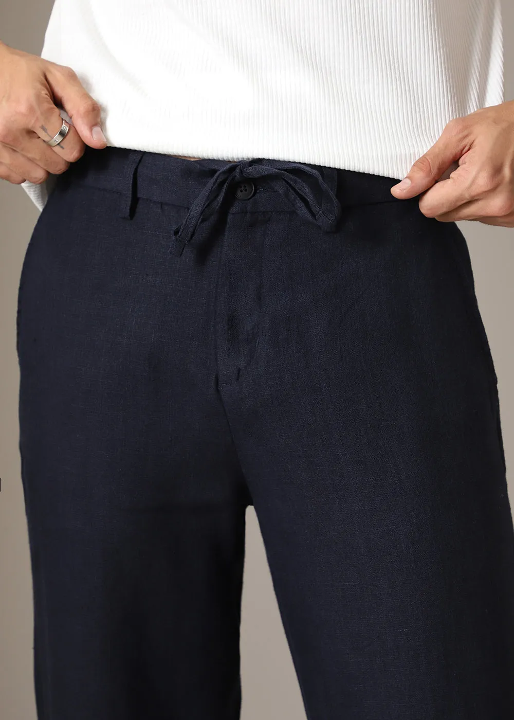 Admiral Blue Linen Pant