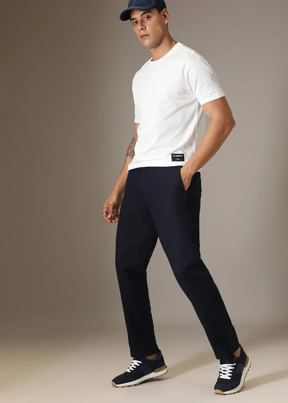 Admiral Blue Linen Pant