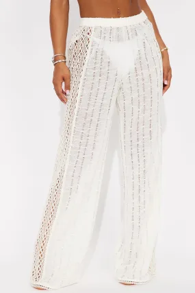 Aegean Sea Crochet Cover Up Pants - White