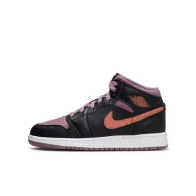 Air Jordan 1 Mid SE GS (Black/Sly J Orange/Sky J Mauve)