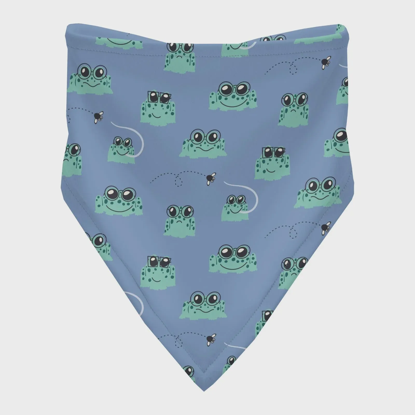 Bandana Bib-Dream Blue Bespeckled Frogs