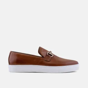 Boardwalk Mahogany Leather Horse-Bit Sneakers