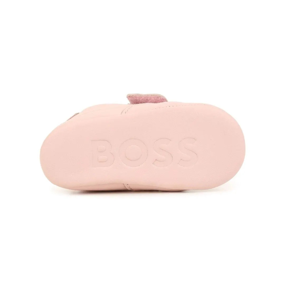 Boss Sneaker Infant Logo Strap Pink