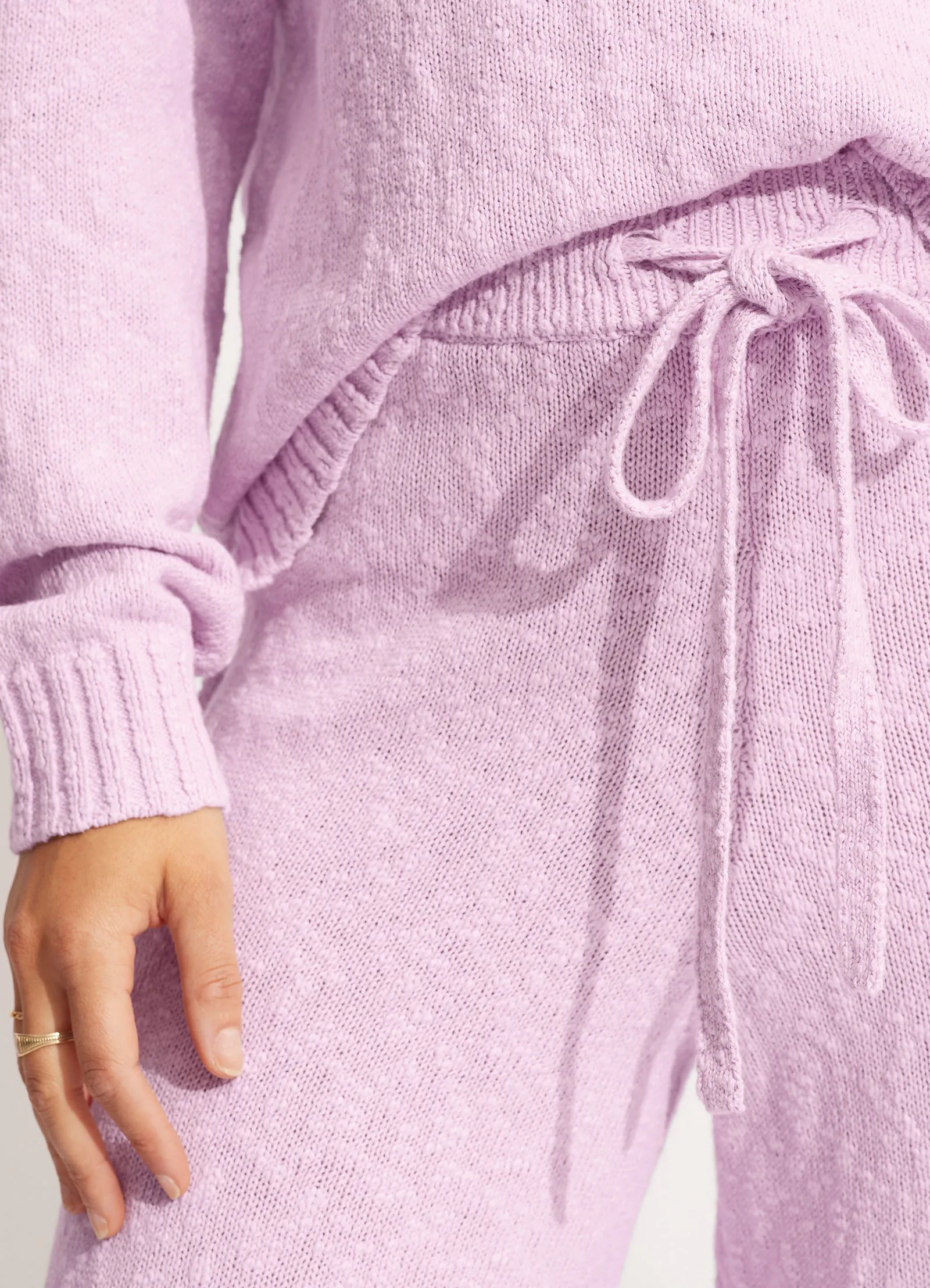 Boucle Knit Pant  - Lilac