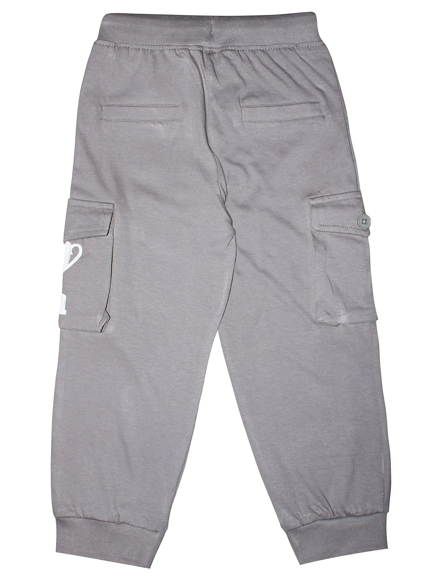 Boys Cotton Cargo Track Pants with print