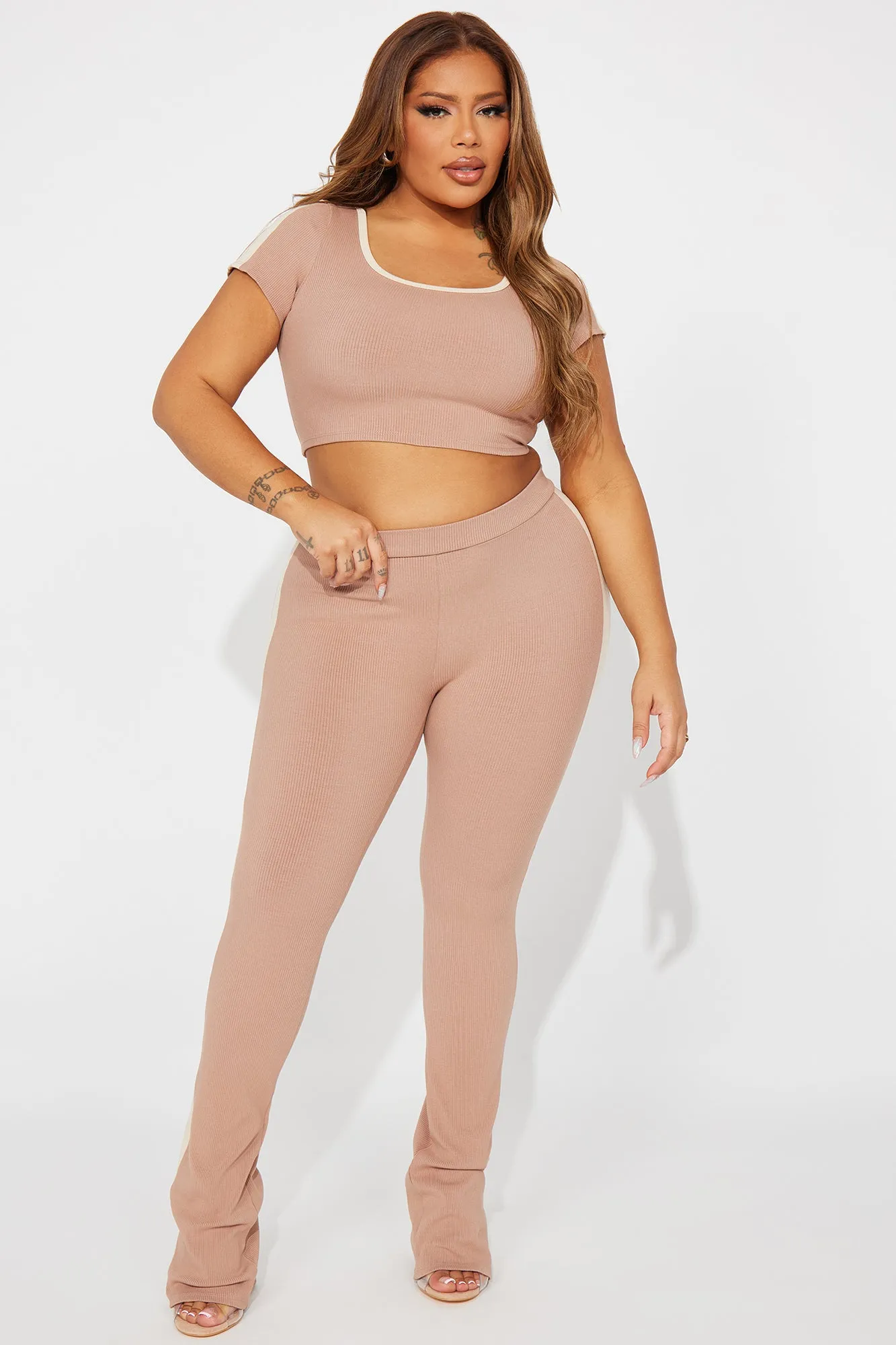 Callie Snatched Pant Set - Mocha/combo