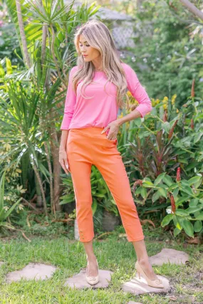 Capri Pants Solid Apricot