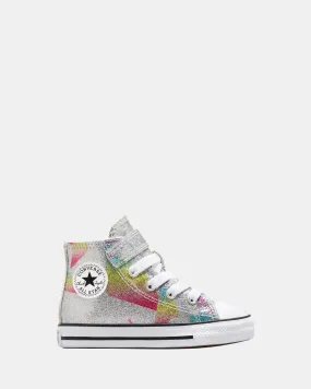 Chuck Taylor All Star 1V Hi Prism Glitter Infant Silver Multi Glitter