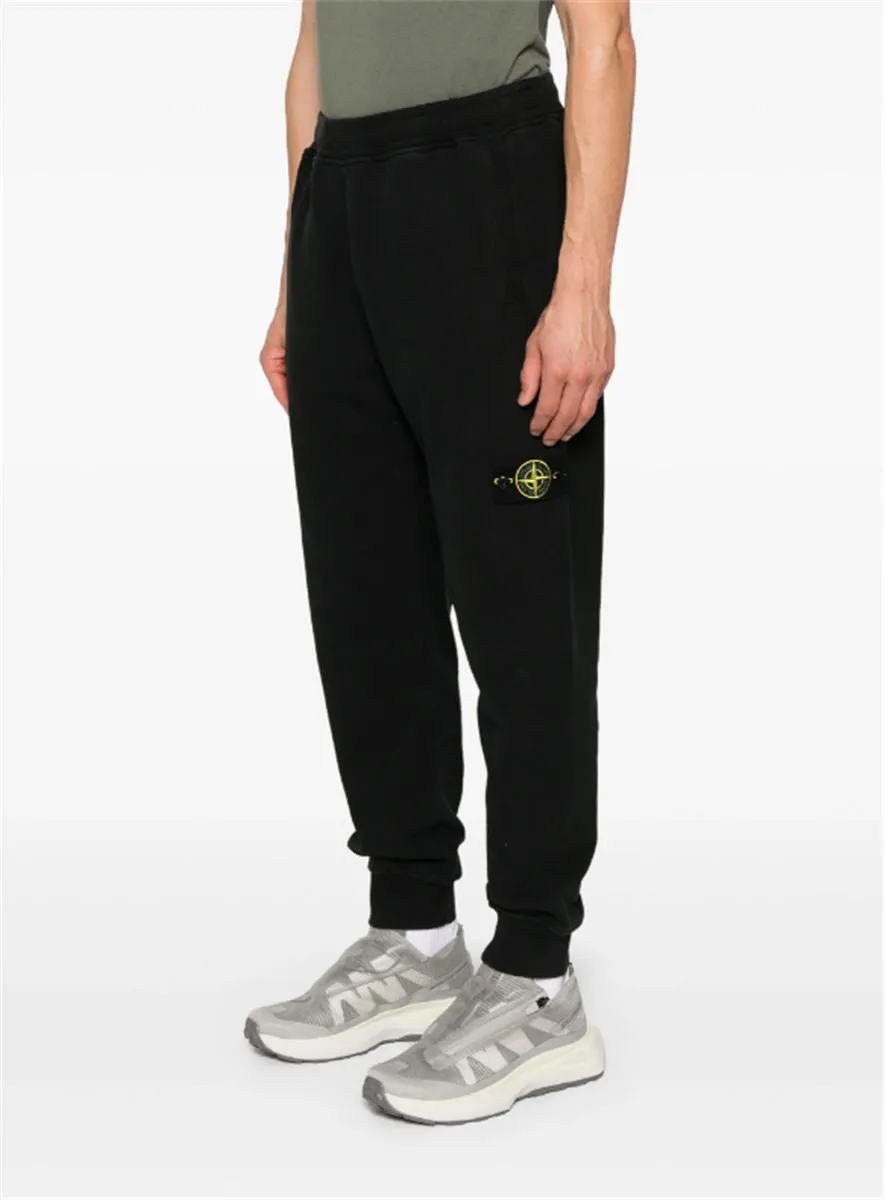 COMPASS-BADGE COTTON TRACK PANTS