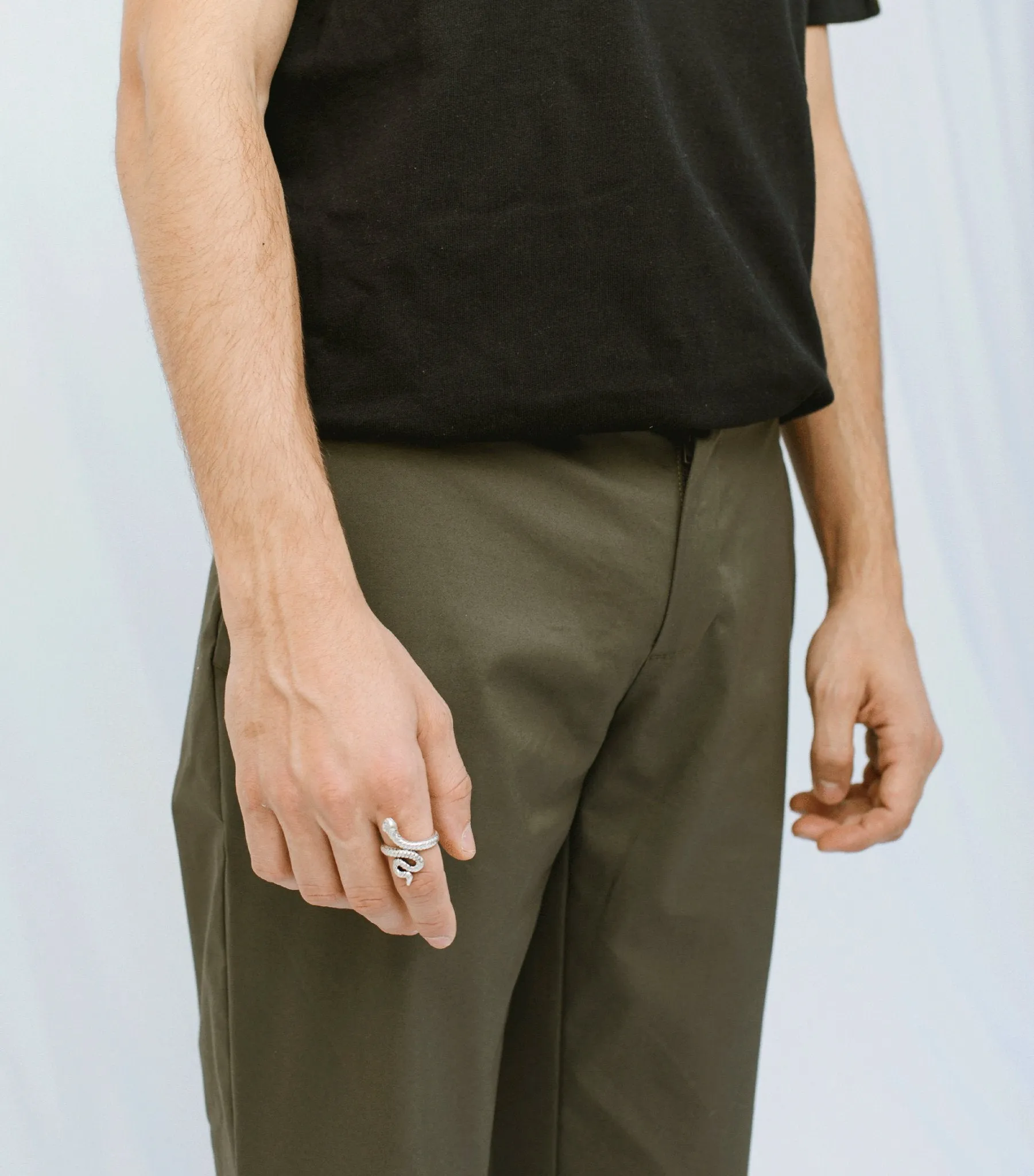 Crocodile Green | Twill Pants