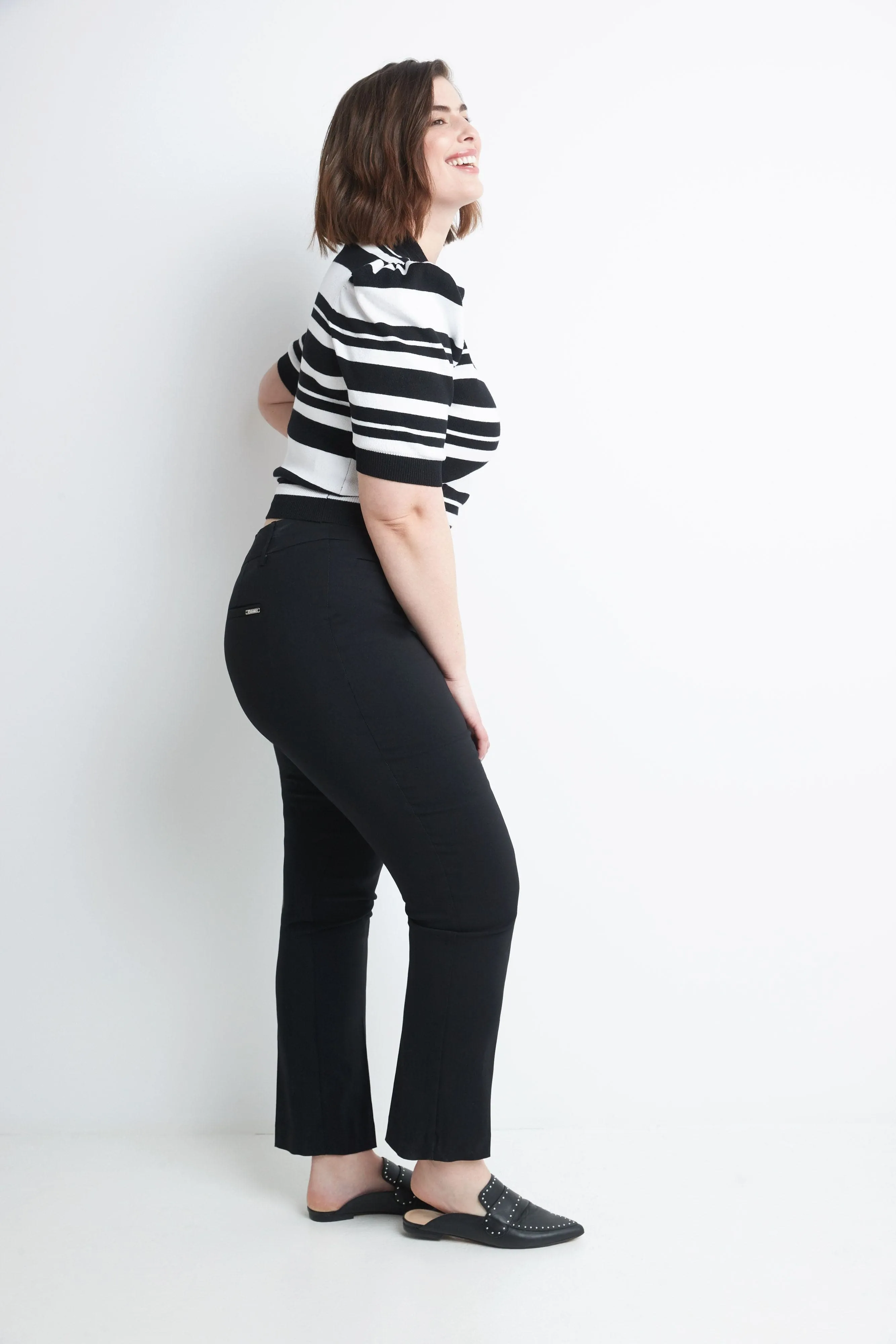 Curvy Pull-on Tummy Control Pants with Real Pockets