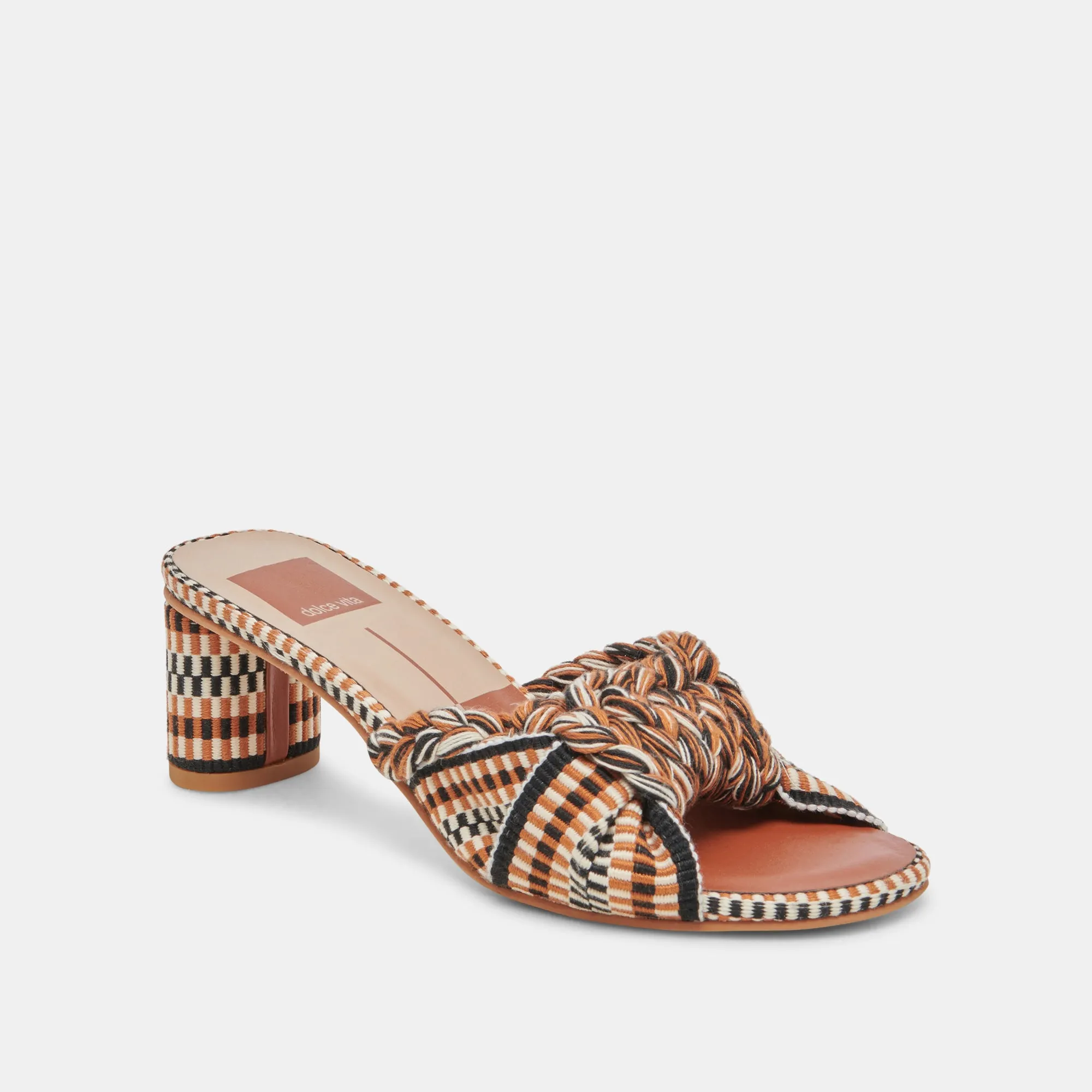 DALLIE HEELS TAN MULTI WOVEN