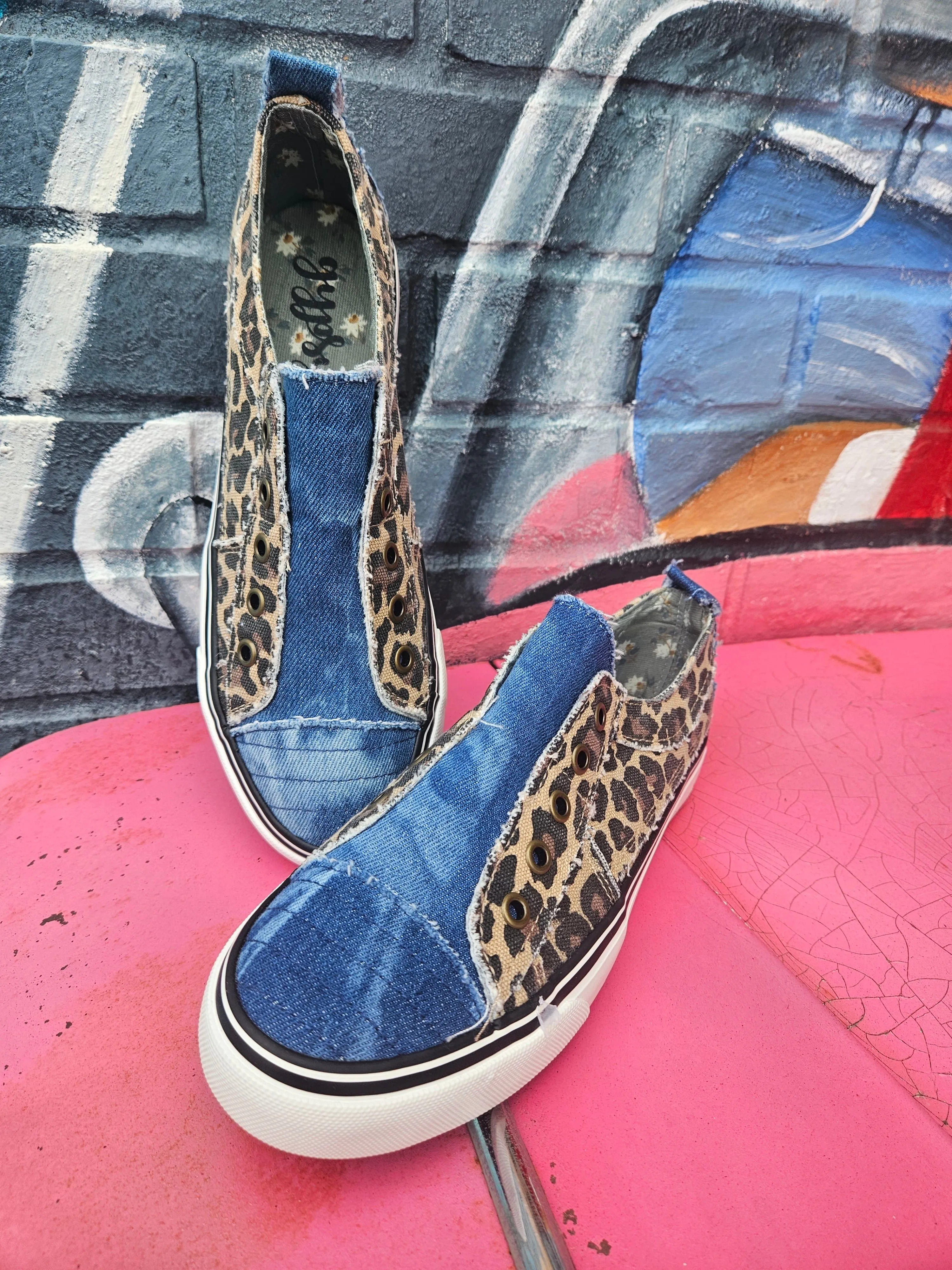 Denim and Leopard sneaker