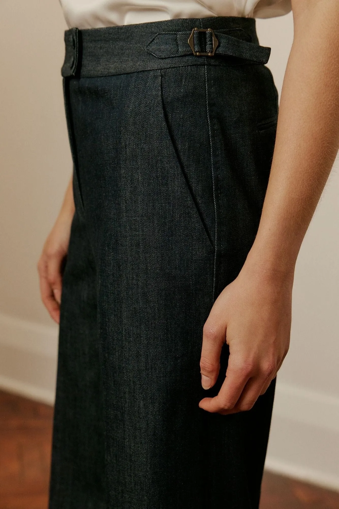 Emma Wide Leg Pant - Blue Denim Cashmere