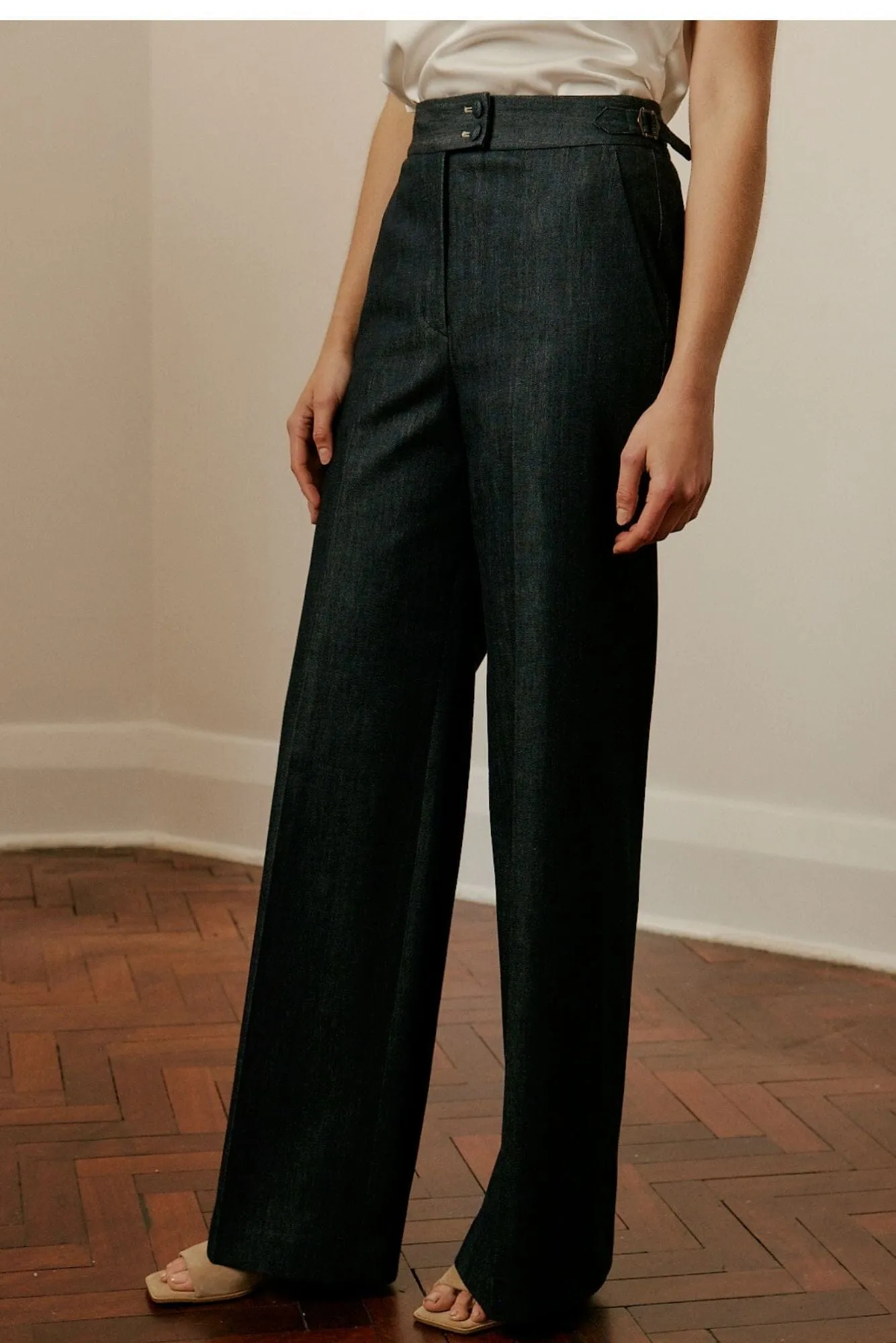 Emma Wide Leg Pant - Blue Denim Cashmere