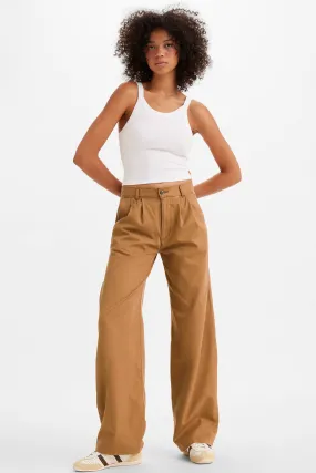 High-Rise Pleated Trousers | Foxtrot Brown