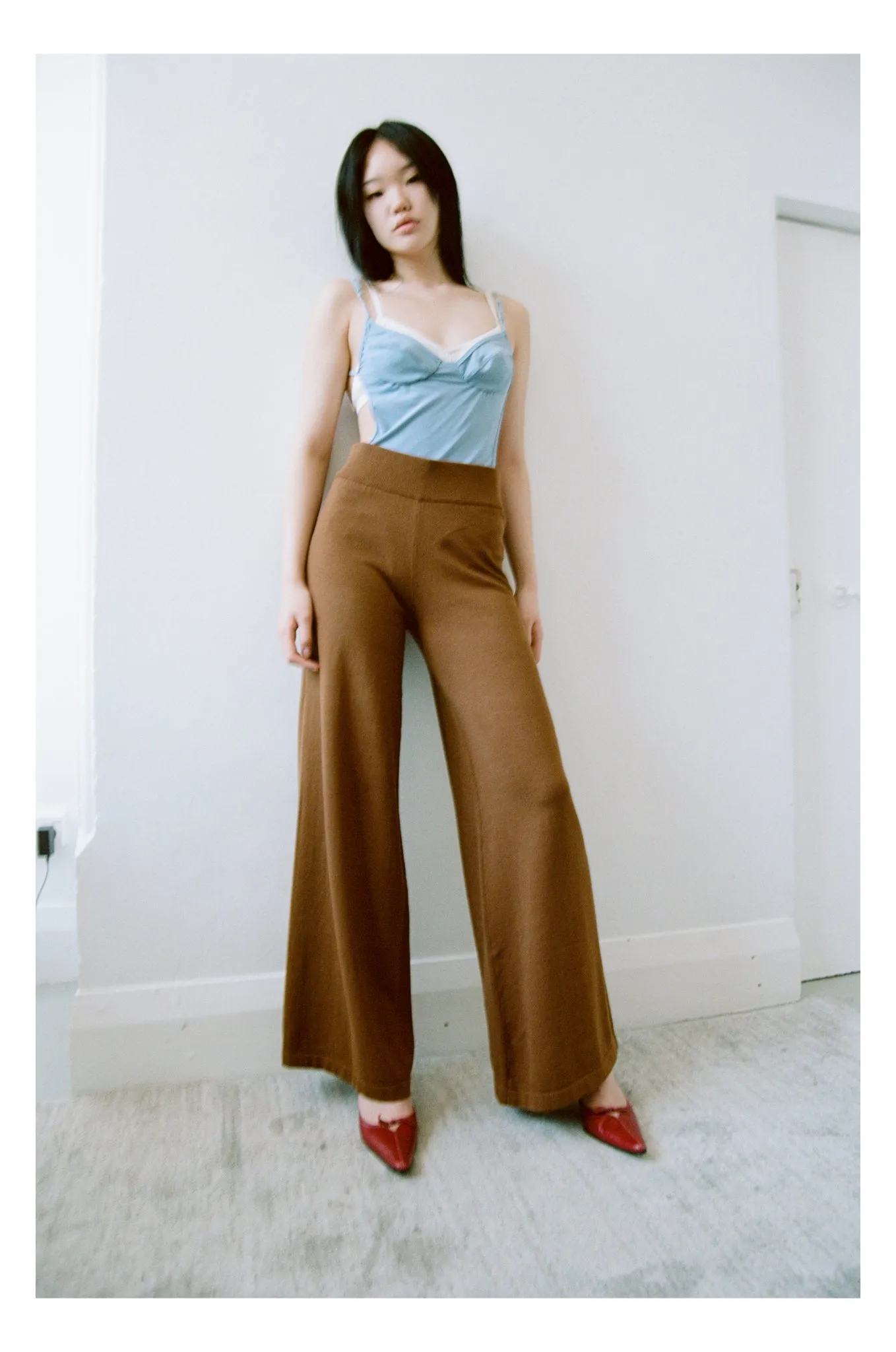 KNITTED LOUNGING PANTS | TOFFEE