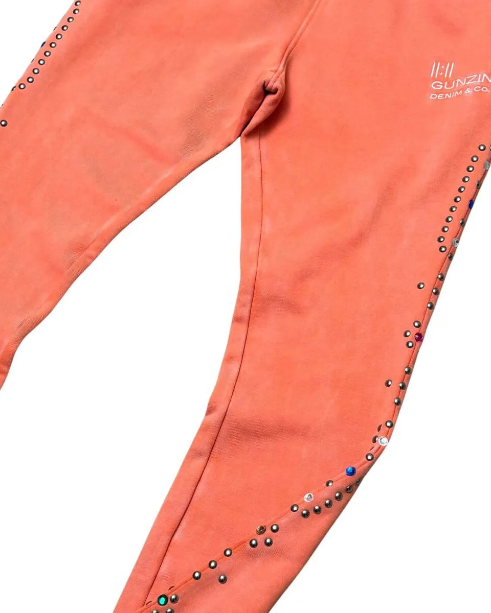 Metallic Stud Flare Jogger