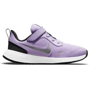 Nike Lilac/Metallic Silver Revolution 5 Children’s Sneaker