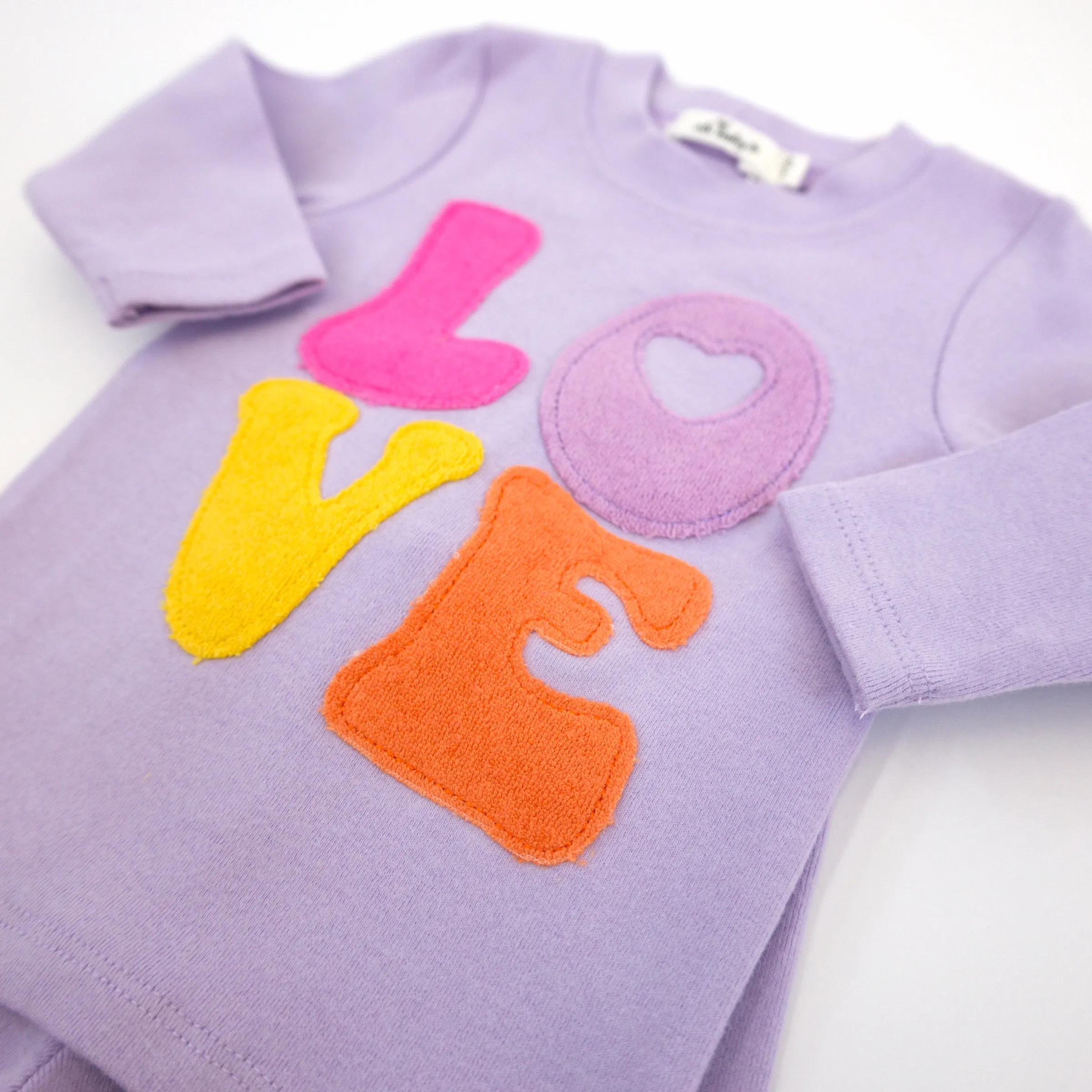 oh baby! Two Piece Set - Cotton Candy LOVE Applique - Orchid