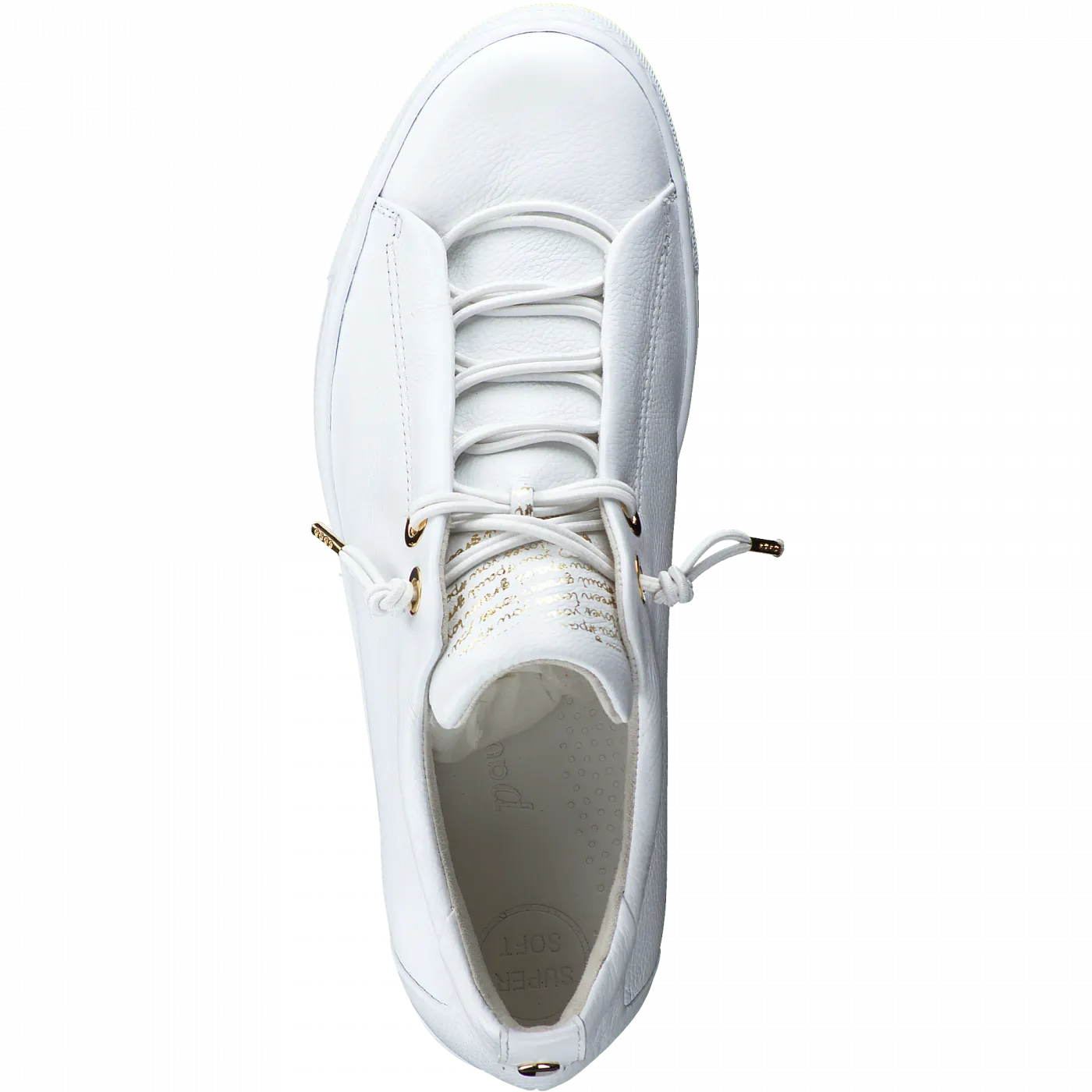 PAUL GREEN WHITE LEATHER TRAINER 5017