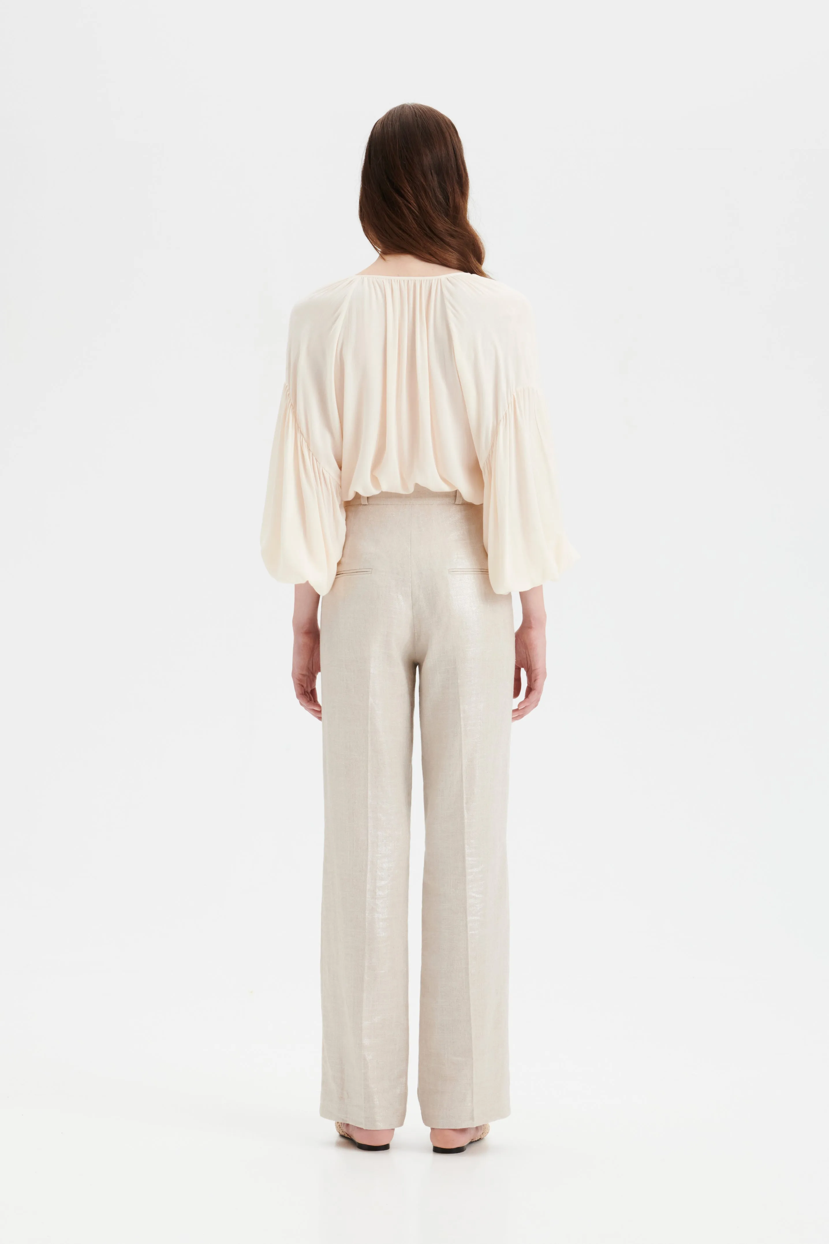 PETRONELLA linen suit pants in silver