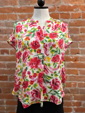 Renuar shirt 5110, cap sleeve viscose floral