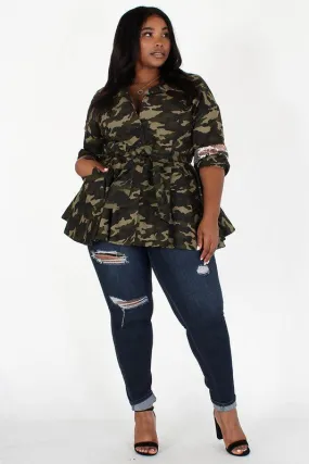 Sequin Embellished  Camouflage Jacket