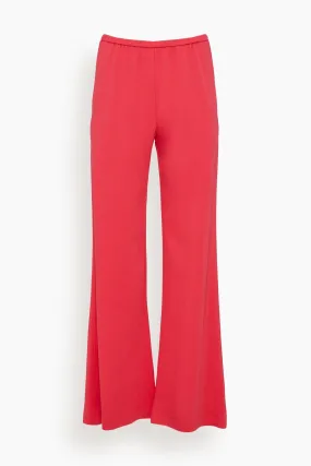 Stretch Crepe Cady Flared Pants in Watermelon